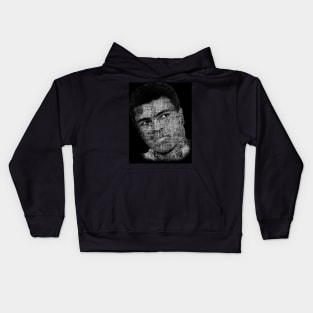 Muhammad Ali or Cassius Clay with names, sport and category - 02 Kids Hoodie